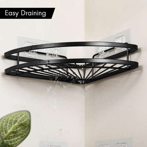 KES Shower Caddy Corner, Self-Adhesive Shower Corner Shelf, Stainless Steel Shower Organizer Matte Black 2 Pack, BSC219DF-BK-P2...