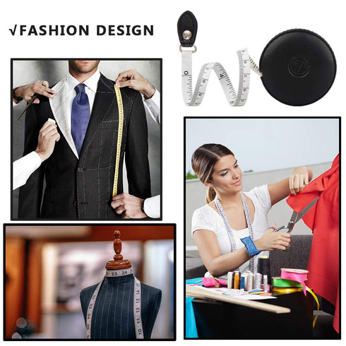 Sewing Tape Measure, Medical Body Cloth Tailor Craft Dieting Measuring Tape, 60 Inch/1.5M Dual Sided Retractable Ruler with Push Button Round(1 Pa...
