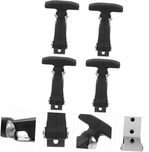 BESPORTBLE 4pcs T-Lock Buckle T Handle Boat T- Handle Rubber Flexible Hasp Car Hood Latches Car Accessories T-Handle Catches A126 Rubber Black Loc...