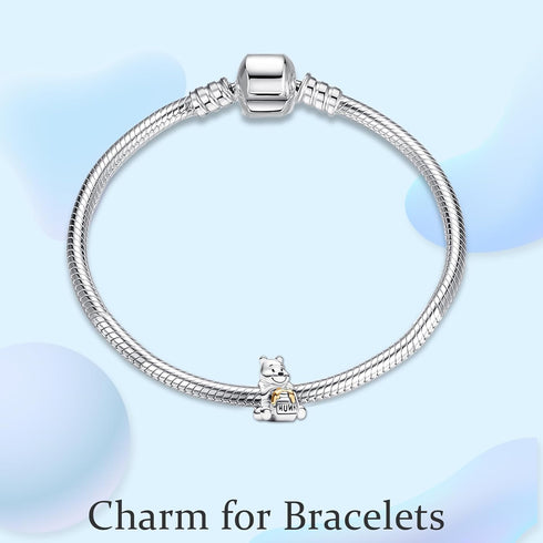 925 Sterling Silver Mother-Daughter Heart Love Mom Charms for Bracelets Necklaces,Cartoon Mouse Bear Cat Dog Pendants Beads Jewelry Gift for Women...