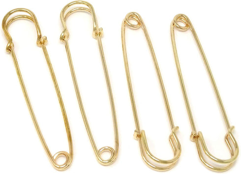 Honbay 20PCS 3Inch Heavy Duty Extra Large Safety Pins for Blankets, Skirts, Kilts, Crafts (Gold)...