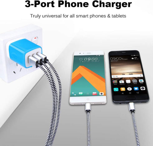 USB Wall Charger,Sicodo 2-Pack Universal 3.1A Home Travel Quick Wall Plug Charger Cubes Compatible with iPhone 16/15/14/13/SE/12/11 Pro Plus, Sams...