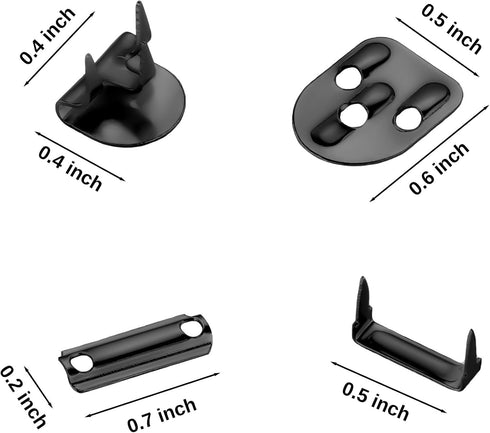 Lakesstory Metal Hooks & Eyes Closure No Sew Black Nickel Hooks Heavy Duty 4-Part Trousers Hooks Closures No Sew Hooks for Pants 4 Sets in a Pack...