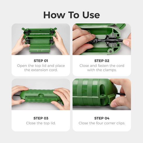 WELKIN 1-Pack Outdoor Extension Cord Cover, Water-Resistant Electrical Connection Box, Fits AWG12-18 Cords, Protects Outdoor Outlets, Plugs, Socke...