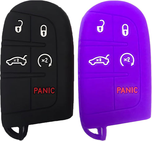 Jeep Silicone Key Fob Cover Fit for Dodge Durango Journey Dart Challenger Jeep Compass Renegade Grand Cherokee Fiat 500X Chrysler Car Accessories ...
