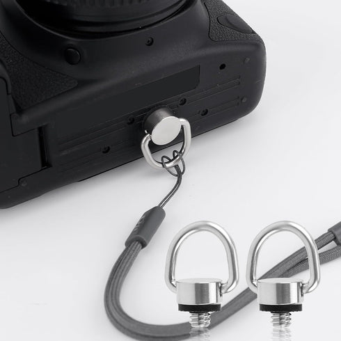2pcs Camera Neck Strap Screw Holders, Stainless Steel Lug Ring Camera D Ring Camera Neck Strap Screw Holder with Triangle Split Rings Compatible f...
