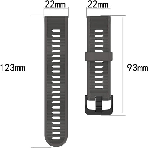 3-Pack Silicone Bands for Garmin Forerunner 945 Smartwatch Replacement Strap (Black, White, Green)...