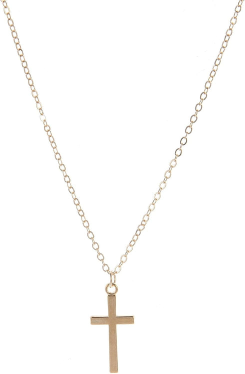 2pcs Cross Necklace For Women Men?Stainless Steel Gold Silver Faith Dainty Fashion Elegant Cute Simple Small Cross Necklace For Women Jewelry (gol...