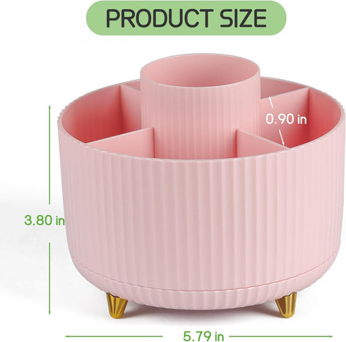 Pencil Holder for Desk, 360 Degree Rotating Desk Organizer Pen Holder, Spinning Makeup Brush Holder, 5 Slots Pencil Cup for School, Office, Home, ...