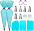 Piping Bags and Tips Set, Reusable Piping Bags, Frosting Piping Kit for Baking with Pastry Bags and Tips, Standard Converters, Silicone Rings, Cak...
