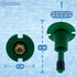 Poolzilla (5 Pack) Plastic Pop-Up Flush Head Sprinkler with Brass Full Pattern Spray Nozzle - Compatible with Flush Heads from Orbit, and Other Ma...