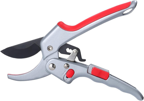 Pruning shears, work 3 times easier, MUSTKING garden clippers (Adjustable - Upgraded version - Red)...