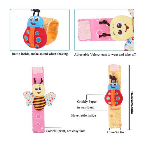 Baby Rattles Toys 0-3-6-12 Months, Wrist Rattles & Foot Rattle Socks Toy for Babies, Soft Newborn Toys for Infant Boy or Girl...