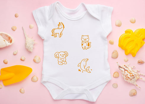 60 Pieces Baby Shower Stencils for Painting Cute Onesie Stencil Reusabl Painting Stencils, Small Animals Stencils Template for Onesies Bodysuit Ba...