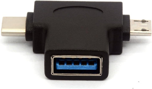 2in1 Micro USB 3.0 and 2.0 Type C OTG Adapter, USB-C Male Micro USB Male to USB-A 3.0 Female Converter On The Go for Android Google Nexus Samsung ...