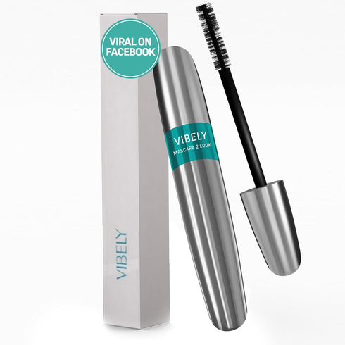 Vibely Mascara (Official) Lash Cosmetics - Dual Brushes for Longer, Thicker, Natural Looking Eyelashes - Waterproof and Long-Lasting by Invisilift...