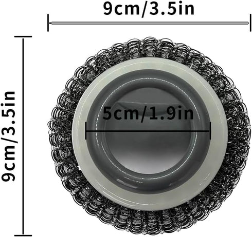 2Pcs Stainless Steel Scrubber Dish Scrub Brush with Handle ?Multipurpose Kitchen Cast Iron Scrubber for Pots, Grills, Ovens & Other Tough Cleaning...