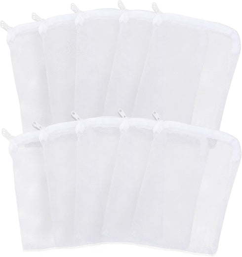 10 Pcs Bags for Aquarium, Reusable Fine Mesh Bag 7.9 x 5.9 Inch Aquarium Filter Media Bags Filter Media Activated Carbon Fish Tank Resins Filter...