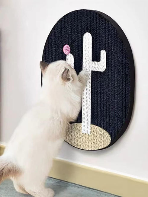 Cat Scratch Pad with Cactus Pattern, Cat Scratcher Corrugated Cardboard, Stick on Floor Door as Cat Scratch Furniture Protector, Cat Wall Scratche...
