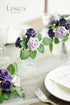 Ling's moment Artificial Wedding Flowers 1.5" Rose Buds and 2" Petite Roses 25pcs Lilac & Purple w/Stem for DIY Wedding Boutonniere Wrist Corsages...