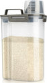 Rice Airtight Storage Container, 3 to 5Lbs Cereal Dry Food Flour Bin, Pet Dog Cat Food Dispenser with Measuring Cup, BPA Free Clear Plastic Kitche...