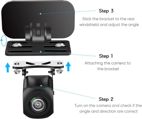 Rear Camera Mount, Dash Cam Car Rear Camera Rear Window Holder, Rearview Camera Rear Windshield Bracket, Backup Camera Car Recorder Mirror Camera ...