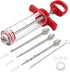 Meat Injector, TGE-V 1-oz Plastic BBQ Marinade Injector Kit, Turkey Injector Syringe (3 Stainless Steel Meat Needles +3 Replacement O Rings + 1 Cl...