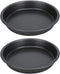 2Pcs Pizza Pan Carbon Steel Non Stick Deep Thickened Food Biscuits Baking Pan Round Pizza Bakeware Sheet Set for Kitchen Bakery Oven(9 in)...