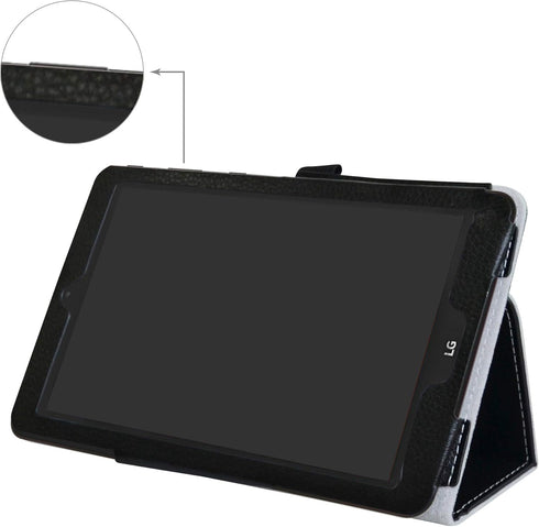 Mama Mouth Black Leather Folio Case for LG G Pad X2 8.0 Plus/Sprint G Pad F2 8.0, 2-Folding Stand Cover, Tablet Case...
