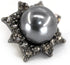 20 pcs Black Retro Metal Octagram Half Faux Pearl Sewing Shank Coat Buttons -25mm -1"...