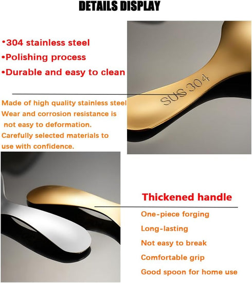 5PCS Short Handle Spoon, Stainless Steel Mini Spoons Thickened Small Round Spoon For Salt Condiments Dessert Tea Coffee (Silver)...