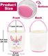 PARTYWIND Easter Baskets for Kids Egg Hunt, Easter Baskets Bag with Handles, Cute Easter Birthday Party Supplies Favors for Boys and Girls (Pink)...