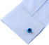 Rose Flower Blue Pair of Cufflinks in a Presentation Gift Box with a Polishing Cloth...
