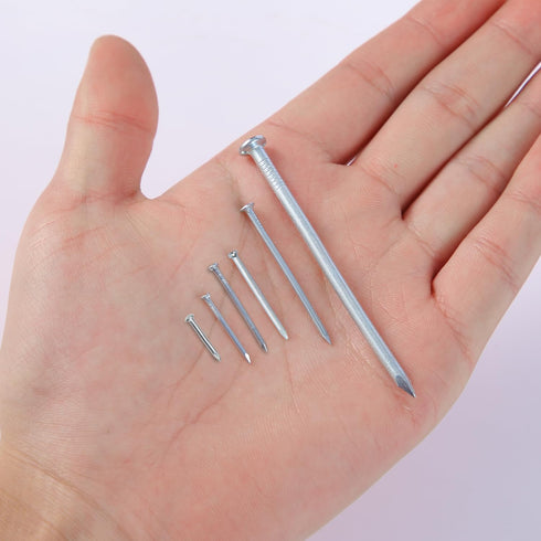 722pcs Hardware Nails, 6 Sizes Nails Assortment Kit, Nails for Hanging Pictures Picture Hanging Kit Nails for Wall Drywall Wood Up to 3"-Long Galv...