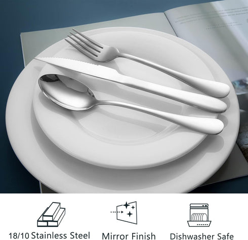 Stainless Steel Dinner Spoons Set,12 Piece 7.3" Spoons Silverware,Table Soup Spoons Set,Mirror Finish & Dishwasher Safe...