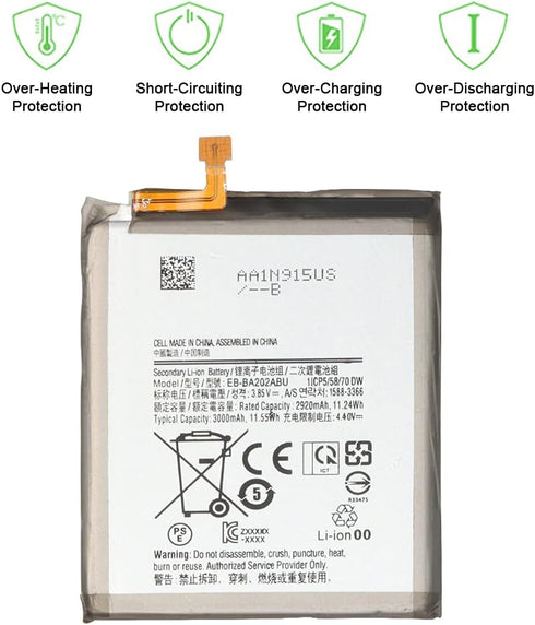 WUHAO for Samsung Galaxy A10e Battery EB-BA202ABU Replacement Battery Upgraded for Galaxy A10e A102U SM-A102U/A20e SM-A202F/DS/A20e Dual SIM SM-A2...