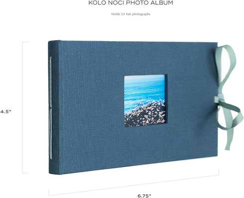 Kolo Noci Small 4x6 Photo Album, Holds 24 Photos, Ideal for Weddings and Baby Books, Lake...