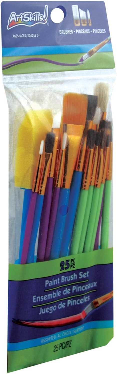 ArtSkills Paint Brush Set, Assorted Brushes, 25 Pieces (PA-1986)...