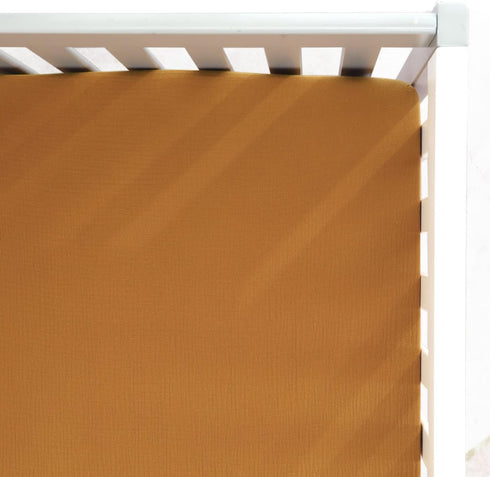 GRSSDER Soft Muslin Crib Sheet 1 Pack, 100% Cotton Crib Sheets for Boys and Girls, Fit Standard Crib Mattresses 52" x 28" Safe and Snug, Fall Yell...