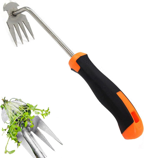 Weeding Artifact Uprooting Tool,Garden Weed Removal Tool Stainless Steel Weed Puller Tool with Rubber Handle,Hand Weed Pulling Tool for Vegetable ...