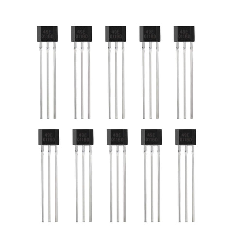 SING F LTD 10Pcs 49E OH49E S49E SS49E TO-92 Linear Hall Effect Sensors Magnetic Detector 3 Terminal Sensitive for Electric Vehicle Motor Repair Ap...