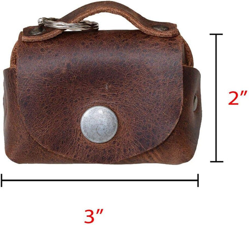 Hide & Drink, Tiny Handbag with Key Ring Holder Handmade from Full Grain Leather...