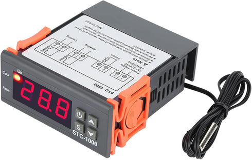 Upgrade AC 110V-220V Digital Temperature Controller, Thermostat Regulator Fahrenheit Centigrade Control Warn Alarm Relay Measure Range -50-99 Cels...