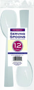 Party Essentials 12 Count Hard Plastic Serving Spoons, 9.5-Inch, White...