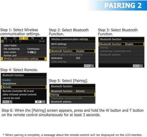 JJC Wireless Bluetooth Remote Control Replace Canon BR-E1 for Canon EOS R100 R50 R10 R8 R7 R6 Mark II R6 R5 M50 M6 Mark II M200 6D Mark II Reble T...
