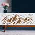3pcs Mountain Stencil 33×10.9inch Splicing Style Mountain Bird Template with Paint Brush Reusable Mountains Landscape Stencil for DIY Wall Art Fur...