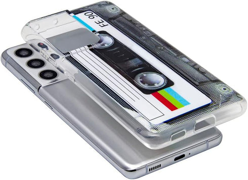 FAteam Case for Galaxy S21 Ultra 5G Shockproof Scratchproof with TPU Soft Bumper Retro Cassette Tape Case Compatible with Samsung Galaxy S21 Ultra...