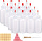 CUCUMI 16pcs Plastic Squeeze Bottles for Liquids & Sauces, 4oz Squeeze Bottles with Red Tip Caps Measurement Marks for Icing Cookie Decorating, Cr...