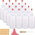 CUCUMI 16pcs Plastic Squeeze Bottles for Liquids & Sauces, 4oz Squeeze Bottles with Red Tip Caps Measurement Marks for Icing Cookie Decorating, Cr...