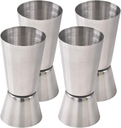 Newk Double Jigger for Bartending, 1/2 & 1 Oz(15 & 30 ML) Stainless Steel Cocktail Measuring Jigger (Set of 4)...